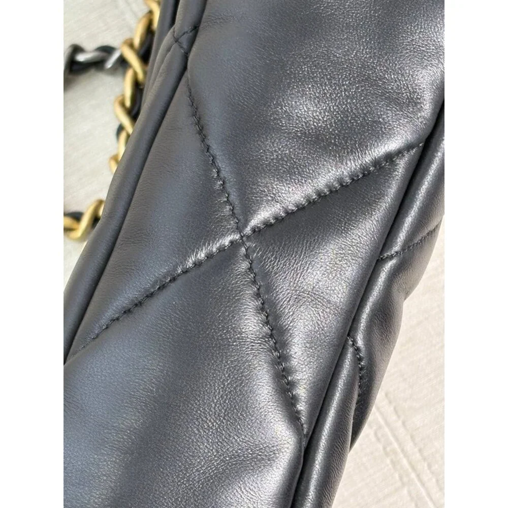 CHANEL Black Lambskin 19 Flap Bag Small Mixed HW - Picture 12 of 16